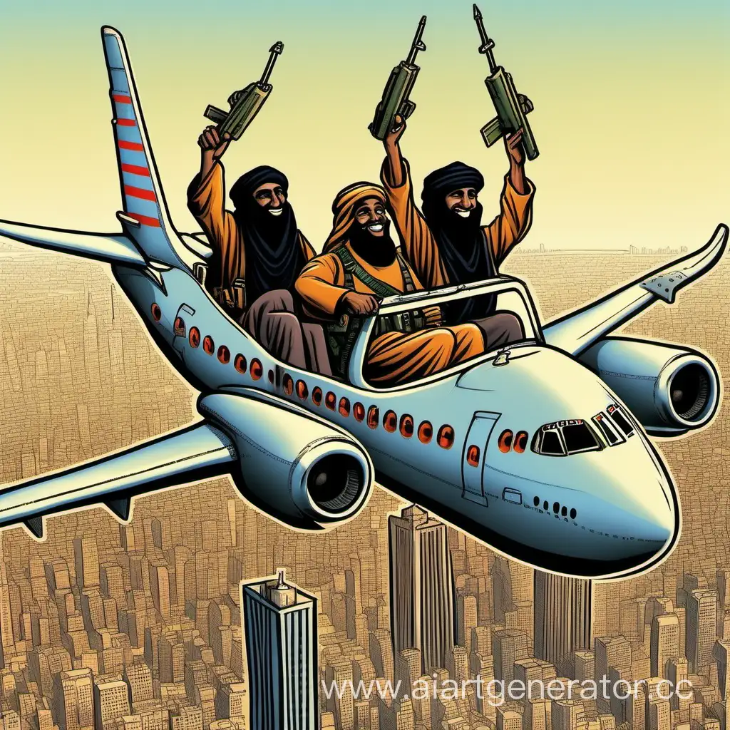 Joyful-Arabs-Flying-with-Weapons-towards-Twin-Towers