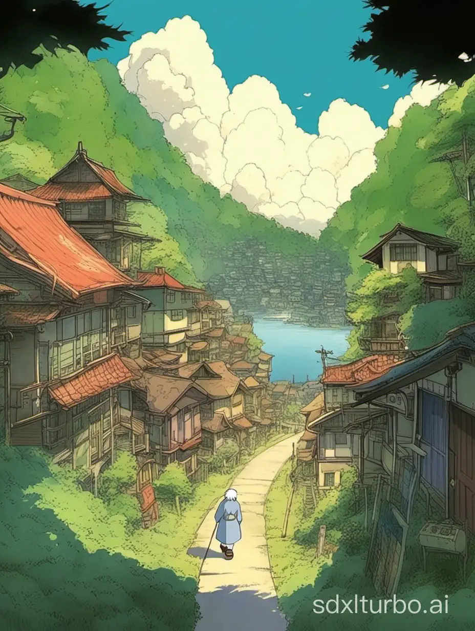 Hayao Miyazaki style,beautiful