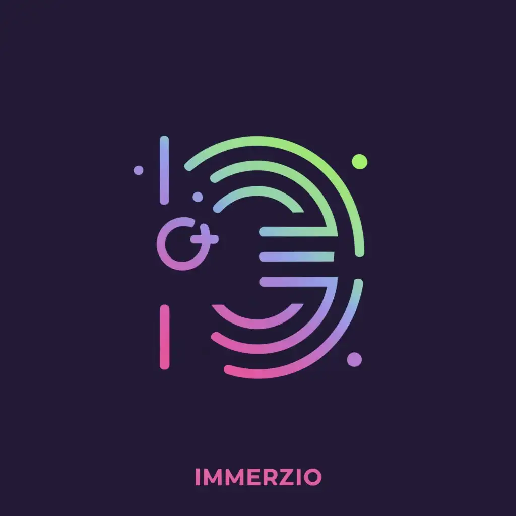 logo, @, with the text "Immerzio", typography, be used in Entertainment industry