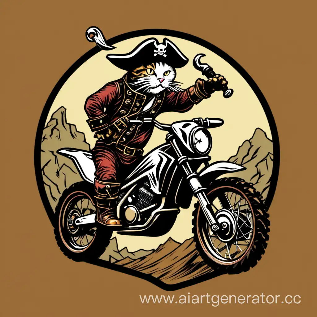 Adventurous-Pirate-Cat-Riding-Enduro-Motorcycle-Logo