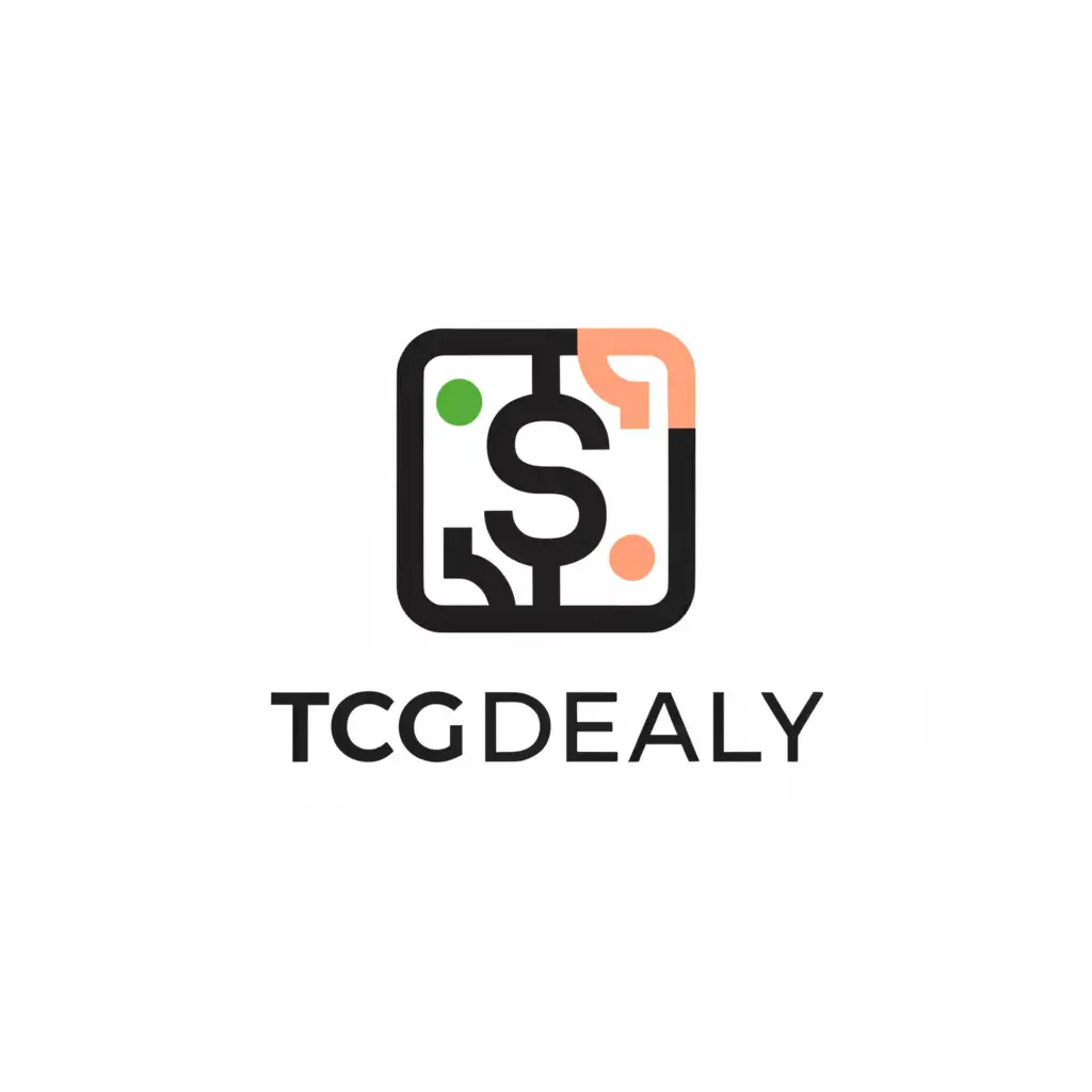 a logo design,with the text "tcg dealy", main symbol:trading cards, dollar sign,Minimalistic,be used in Entertainment industry,clear background