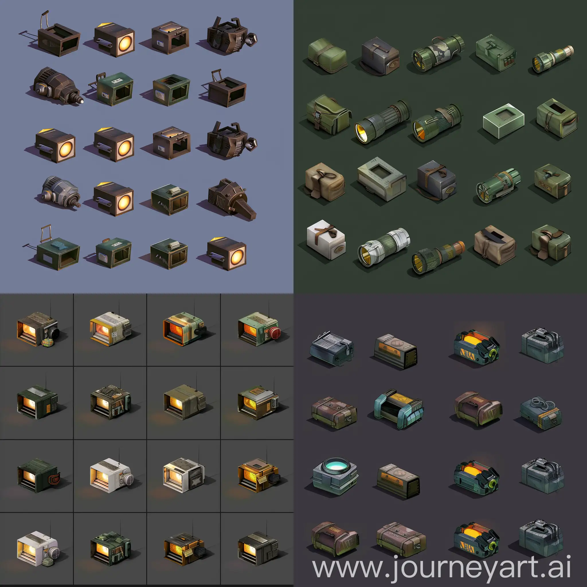 https://i.imgur.com/BK7uKCi.png realistic photo isometric set of worn realistic tactical headlamp device in style of blender realistic 3d games asset, isometric set --chaos 20
