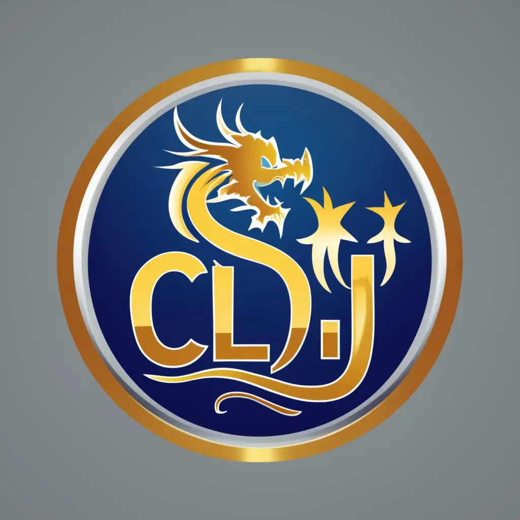 logo, GOLDEN DRAGON ROUND VECTOR, with the text "CLJ REAL STATE SERVICES", typography, be used in Real Estate industry