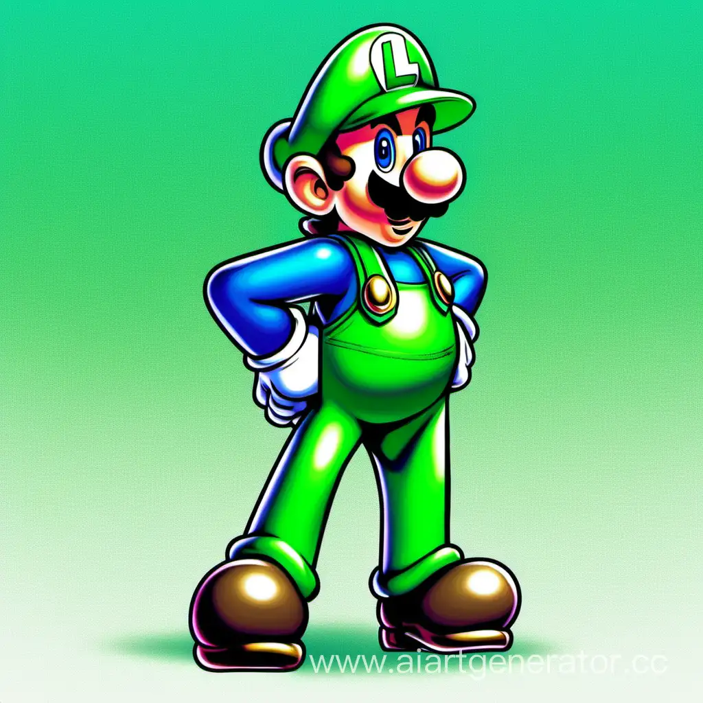 Luigi but the green is blue