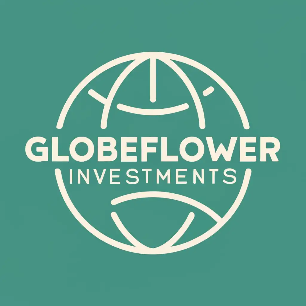 logo, globe, flower, with the text "Globeflower Investments", typography, be used in Real Estate industry