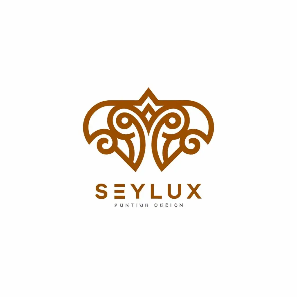 a logo design,with the text "SeyluX", main symbol:Brand Name: SeyluX

Design Brief:
Create a professional and minimalist logo design for SeyluX, a company specializing in furniture manufacturing and interior design services in Sri Lanka. The logo should seamlessly blend Sri Lankan traditional elements with a modern aesthetic, reflecting the brand's respect for heritage and commitment to innovation. Incorporate a line art representation of a Sri Lankan elephant, a symbol deeply rooted in Sri Lankan culture and history, as a central element of the logo. Ensure the elephant design is elegant, minimalist, and culturally authentic, evoking a sense of pride and connection to Sri Lanka. Integrate the brand name "SeyluX" alongside the elephant motif in a clean and modern font, symbolizing professionalism and sophistication. The logo should be versatile enough to be used in the construction industry, reflecting SeyluX's comprehensive expertise. It should have a clear background, allowing for seamless integration across various mediums and applications.

Color Palette:
Select a refined color palette inspired by Sri Lankan landscapes, traditional textiles, or natural materials. Consider incorporating earthy tones, warm hues, or vibrant accents to capture the richness of Sri Lankan culture while maintaining a professional appearance.

Additional Notes:

The logo should be scalable to ensure clarity and legibility across different sizes and formats.
Strive for a harmonious balance between the Sri Lankan elephant motif and minimalist design principles to create a visually compelling and culturally resonant logo.
Prioritize clarity, elegance, and cultural authenticity to effectively engage with the target audience.,Moderate,be used in Construction industry,clear background