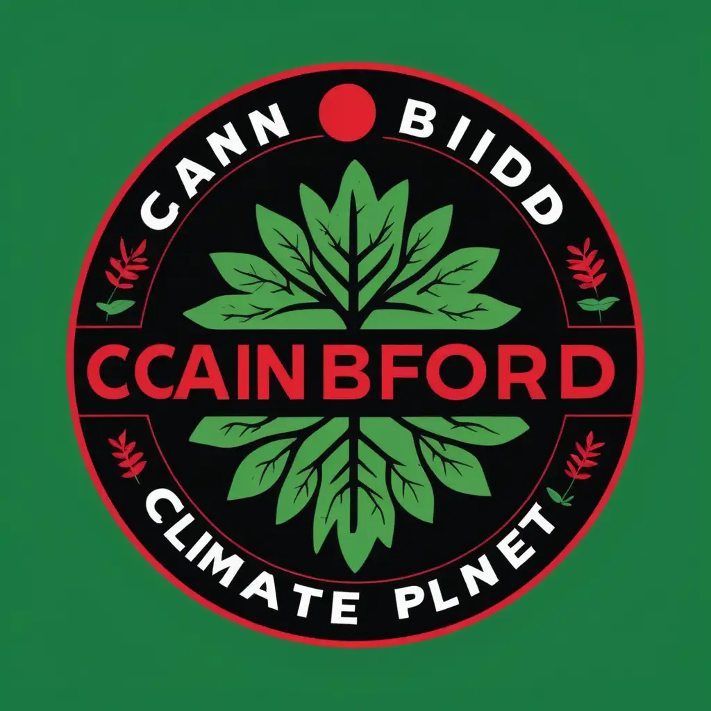 "CANN BIDDIFORD" WORDED LOGO IN RED AND BLACK AGAINST A CLIMATE SMART THEME IN GREEN PLANET COLORS