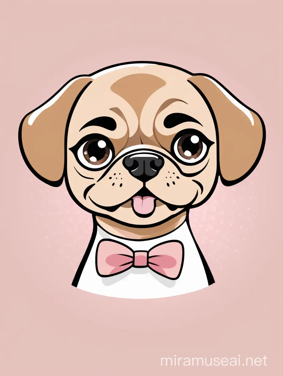 Adorable GrownUp Puggle Dog with Long Eyelashes and Blush