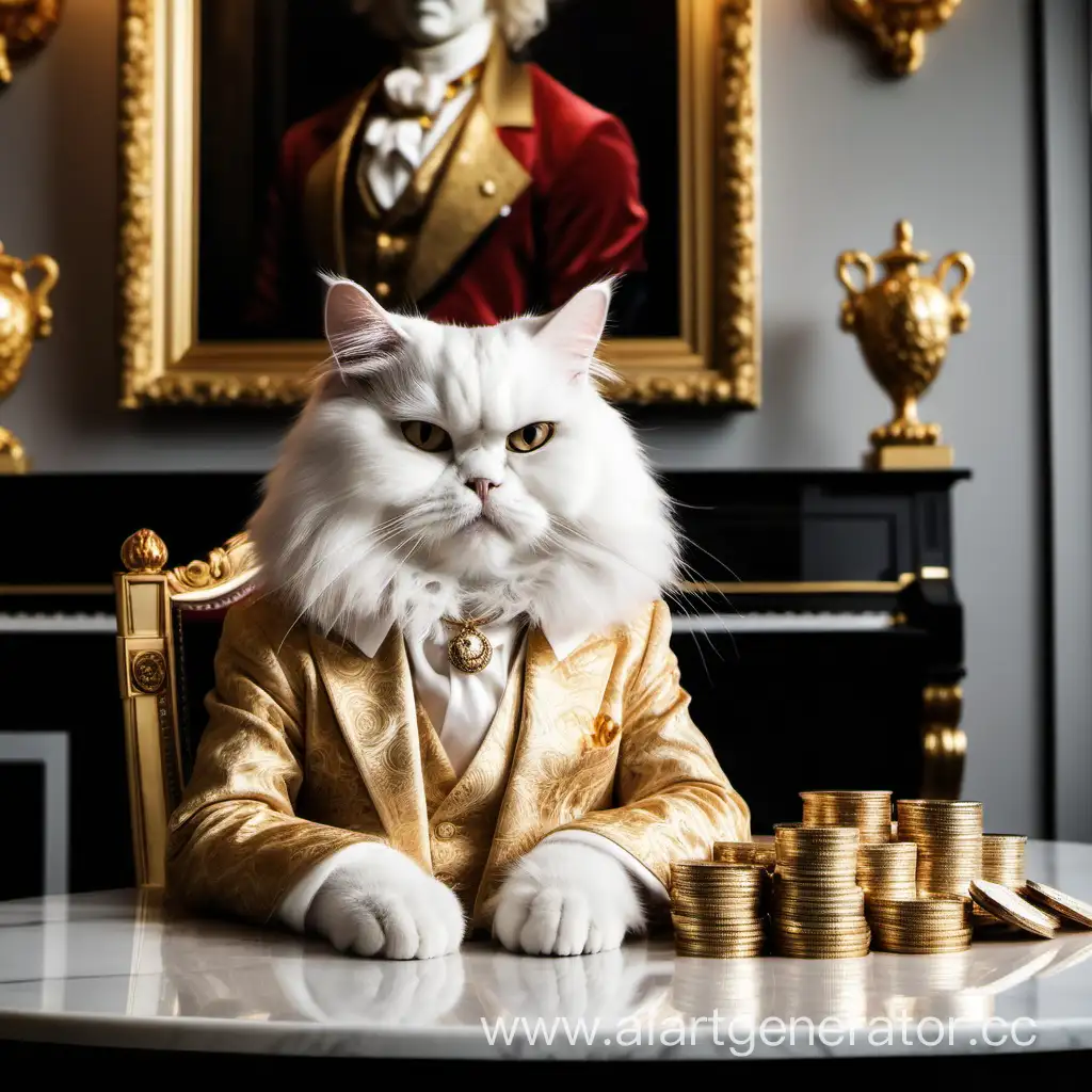 Luxurious-Cat-Enjoying-Opulence-in-Lavish-Mansion