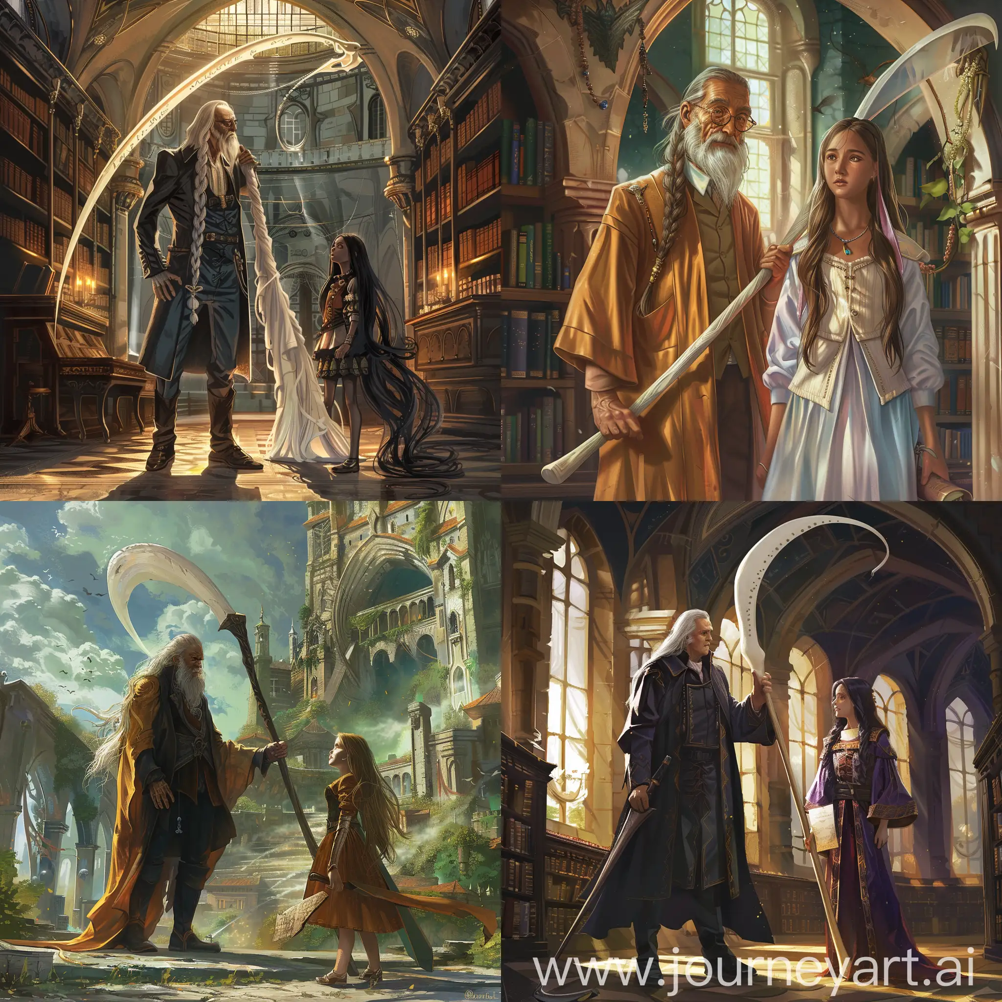 Enchanting-Scene-Fantasy-Rector-with-Scythe-and-Magic-Academy-Girl