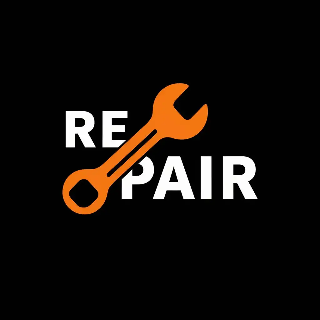 logo, main symbol is Wrench, with the text "Re-Pair", typography