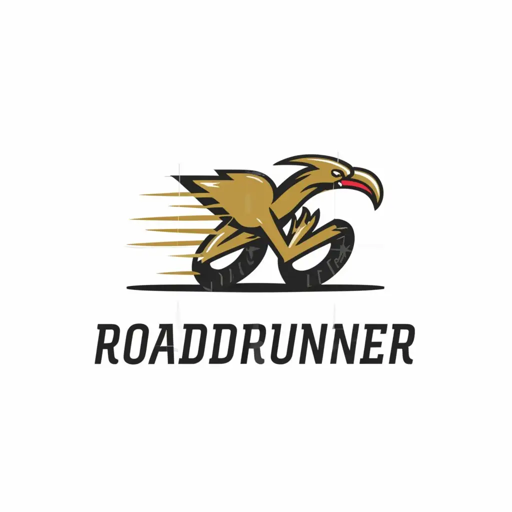 a logo design,with the text "Roadrunner", main symbol:Roadrunner, Motorcycle,Moderate,be used in Automotive industry,clear background