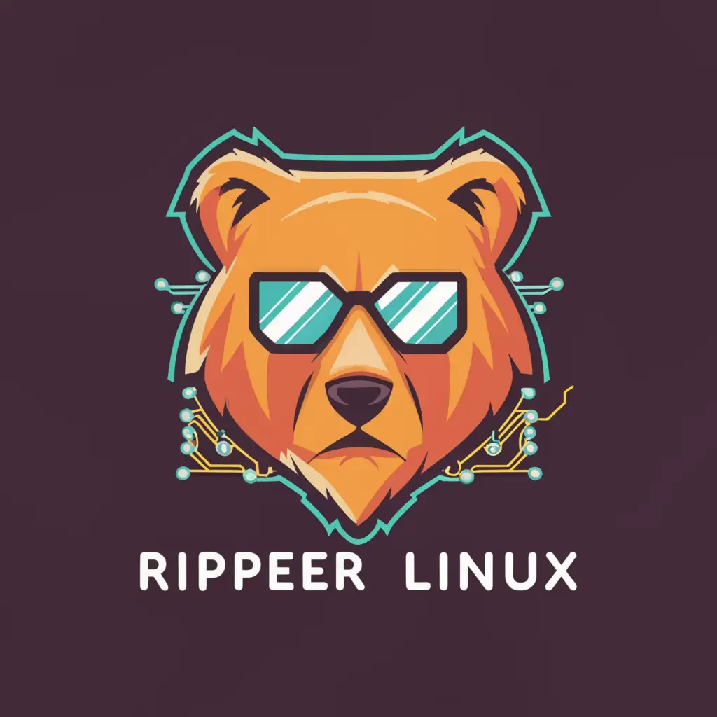 LOGO-Design-for-Ripper-Linux-TechSavvy-Pirate-Bear-with-Sunglasses