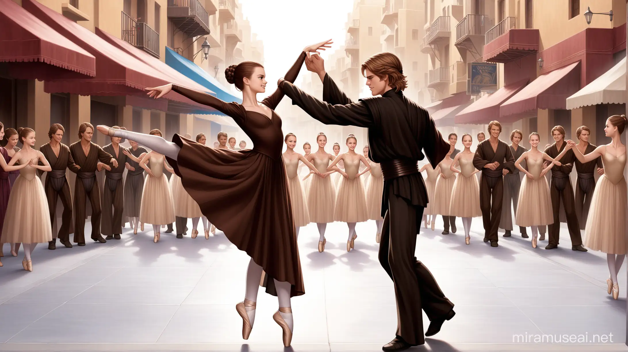 Dad away from his daughter, dancing on the street, Anakin Skywalker, Ballet Dancers