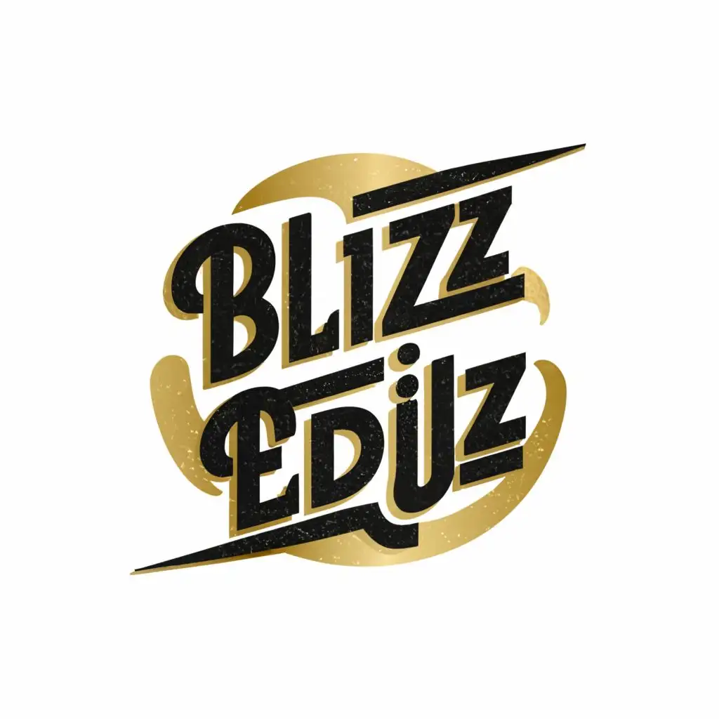 logo, Background in Gold, Logo in Black, For the agency, with the text "Blitz Editz", typography