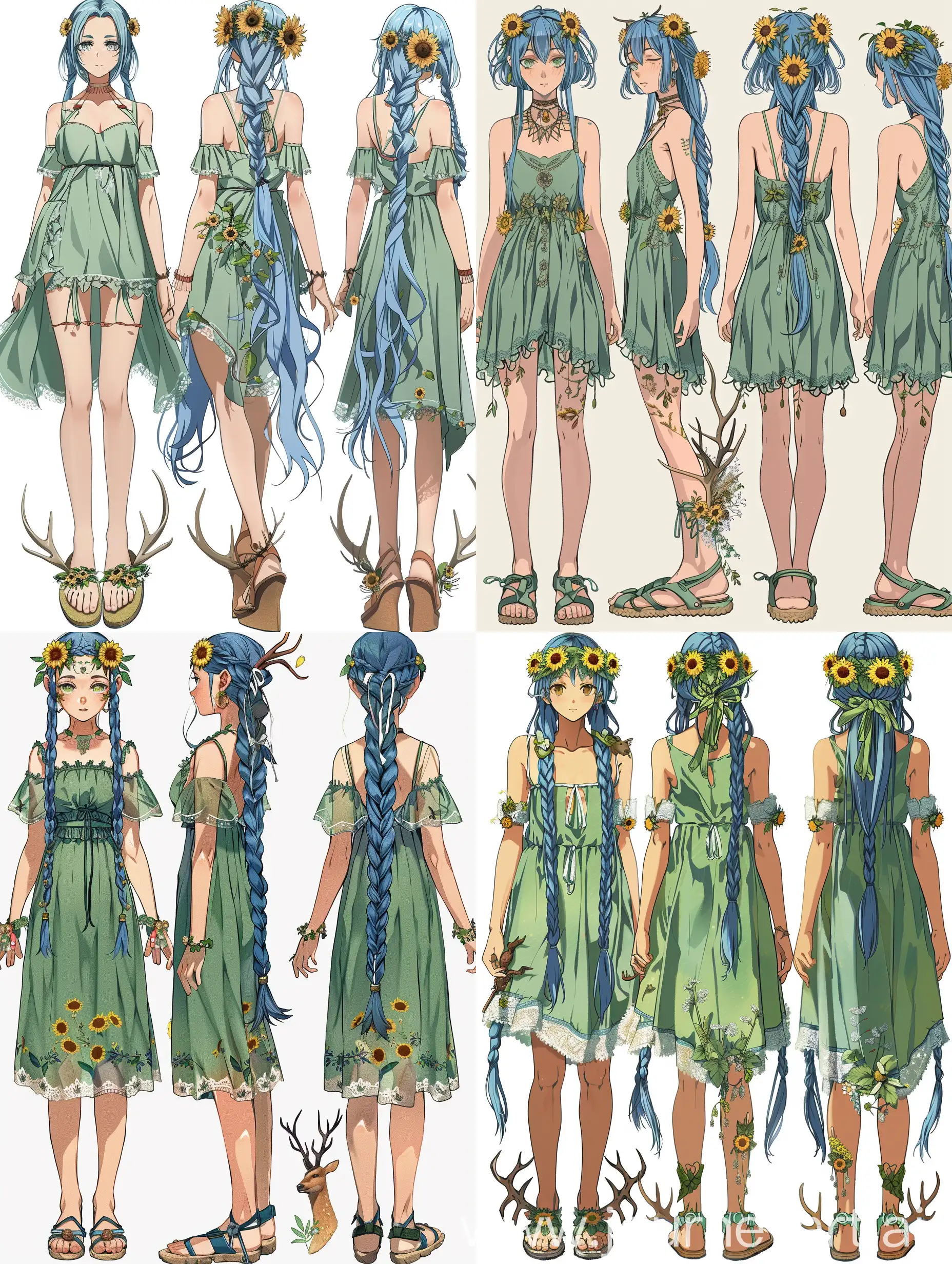 Ethereal-Anime-Girl-with-Blue-Braids-and-Sunflower-Adornments