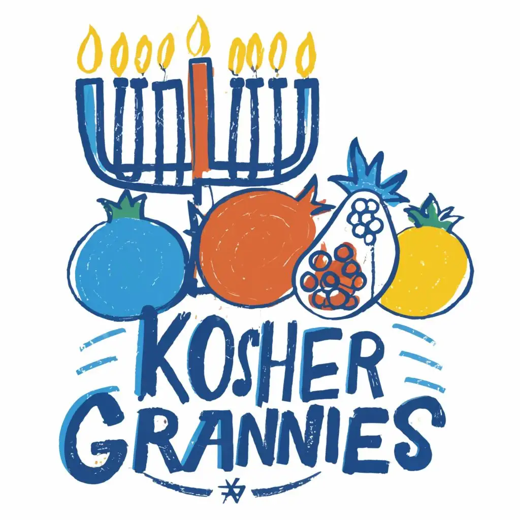 LOGO-Design-For-Kosher-Grannies-Vibrant-Yellow-Blue-Palette-with-Cultural-Symbols