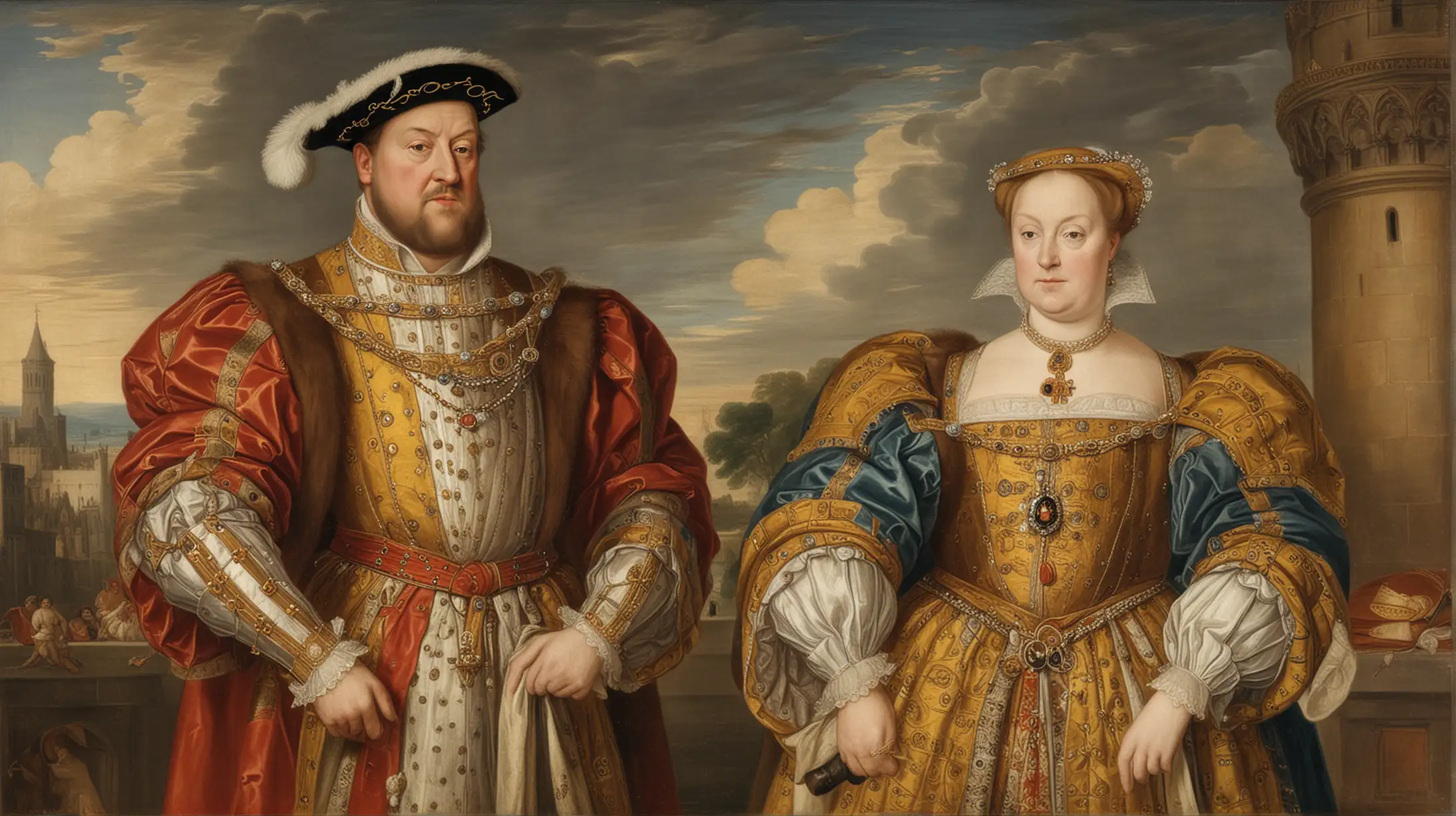 Henry VIII and LR Turner in 15th Century Court