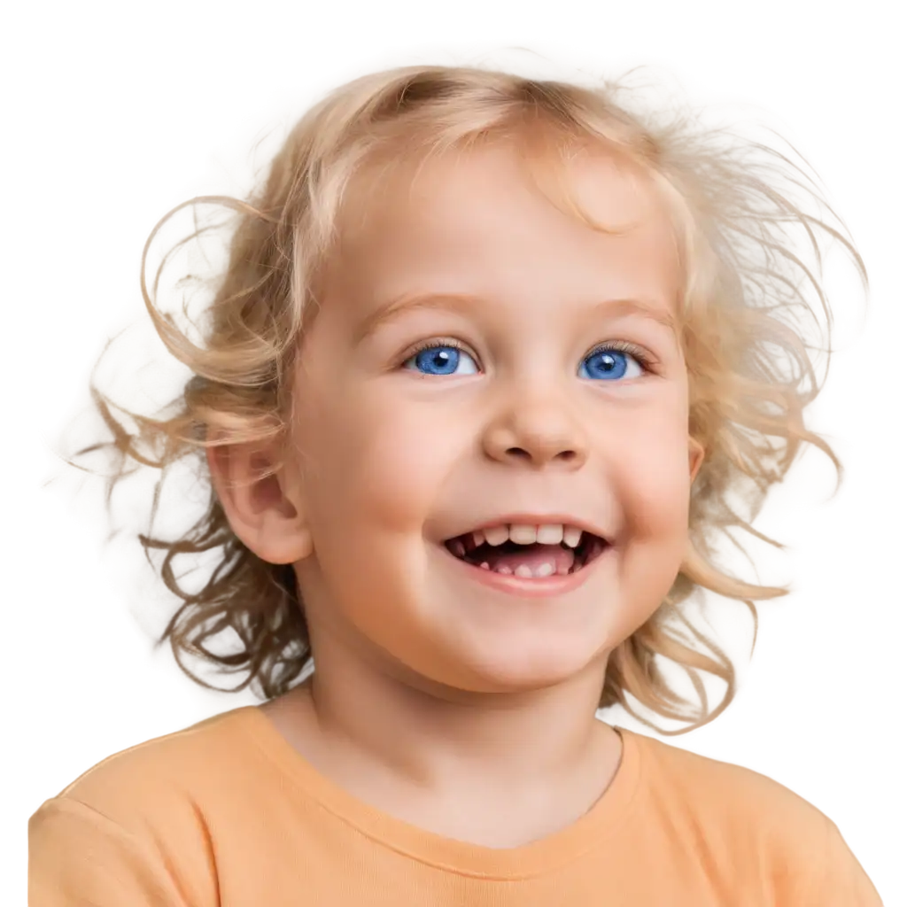 Ребёнок трех лет европейской внешности, светлые волосы, голубые глаза,  смотрит в камеру и улыбается. Он весёлый, жизнерадостный. Портретное фото, студийный свет