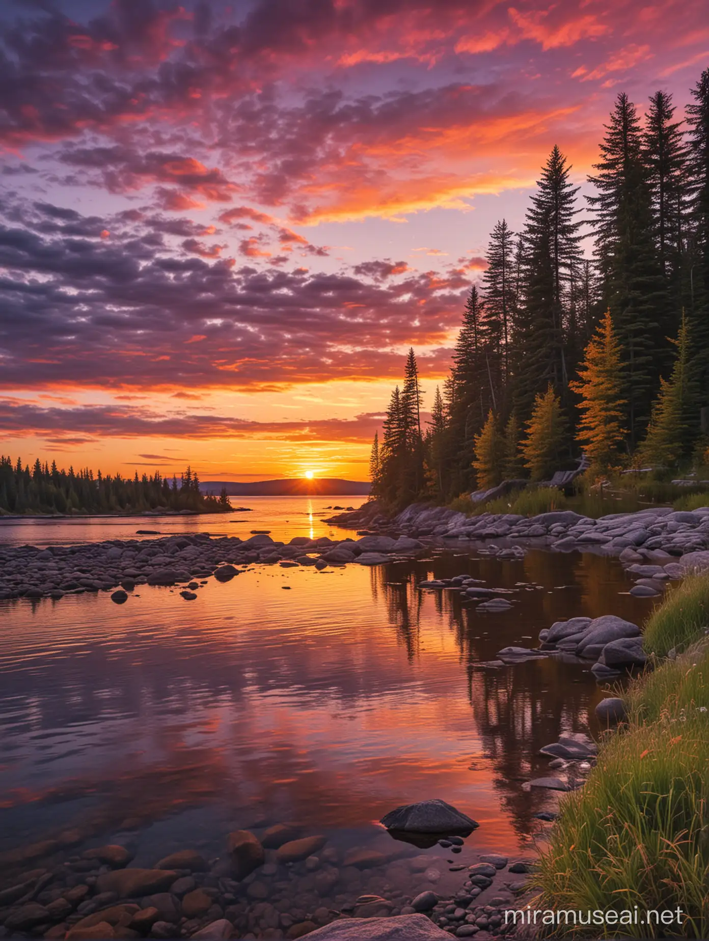 Canadian Sunset Serenity with Nostalgic Wonder