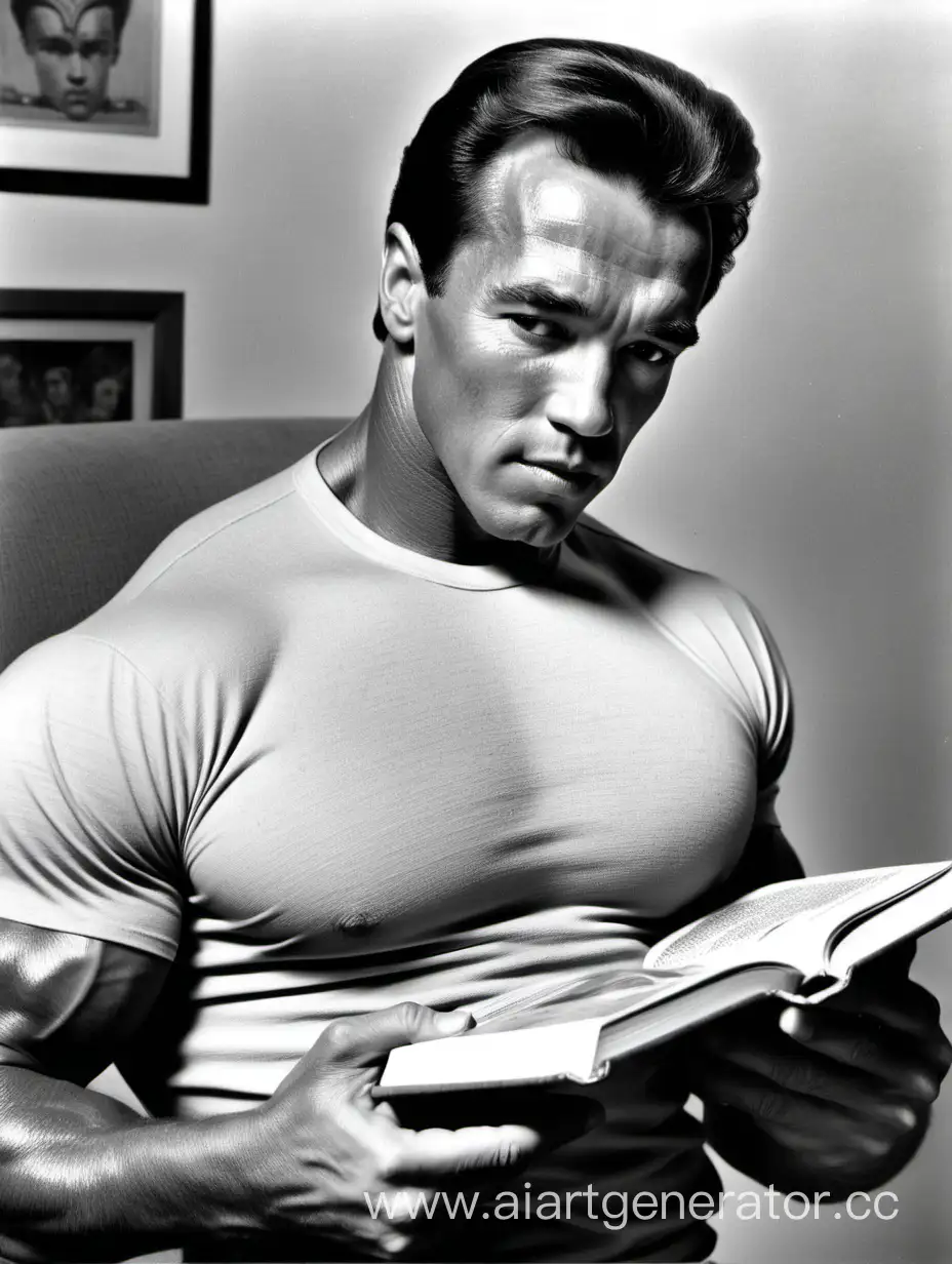 Arnold-Schwarzenegger-Reflecting-in-a-Tight-TShirt