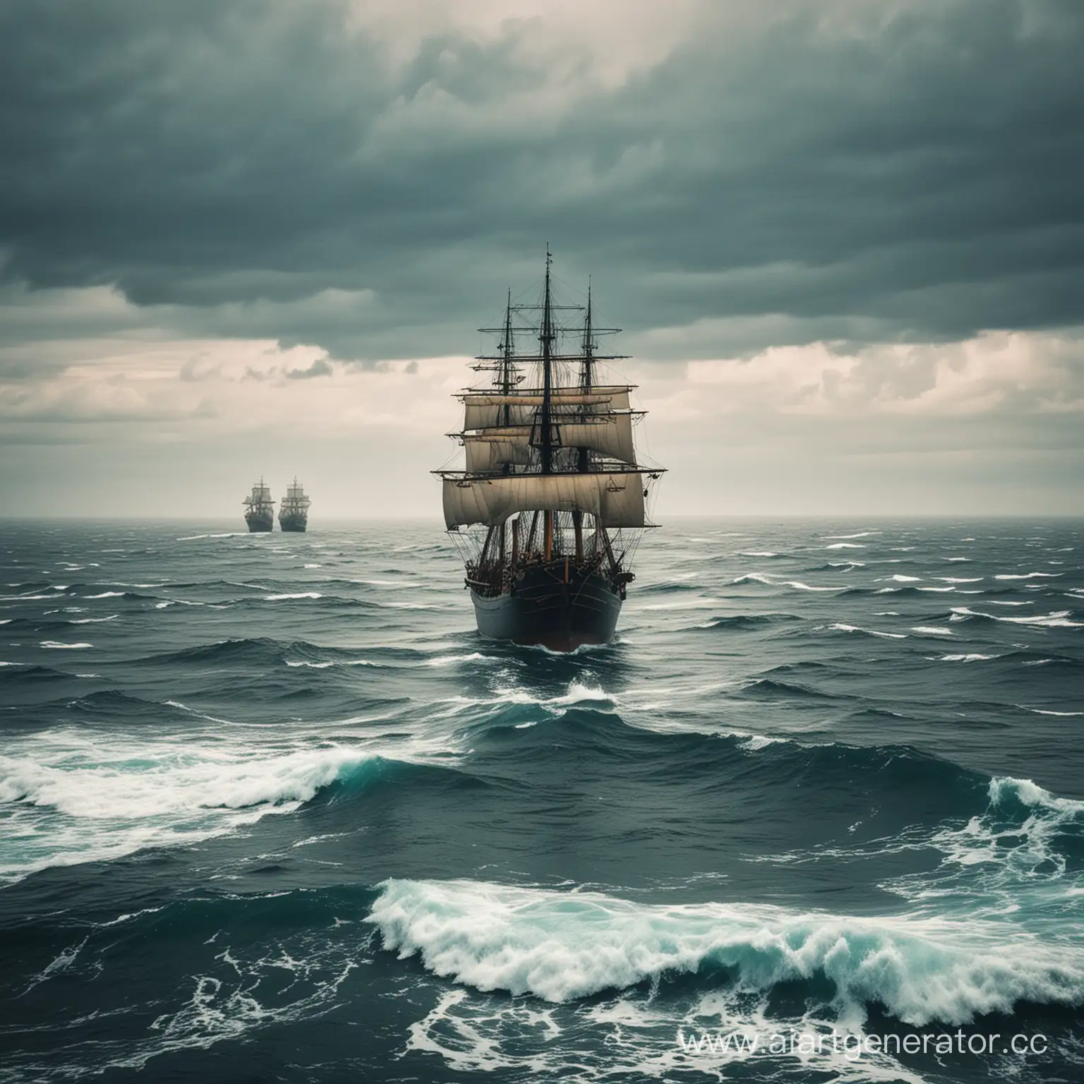 Inspiring-Sea-Journey-Sailboats-Exploring-Vast-Ocean-Horizons