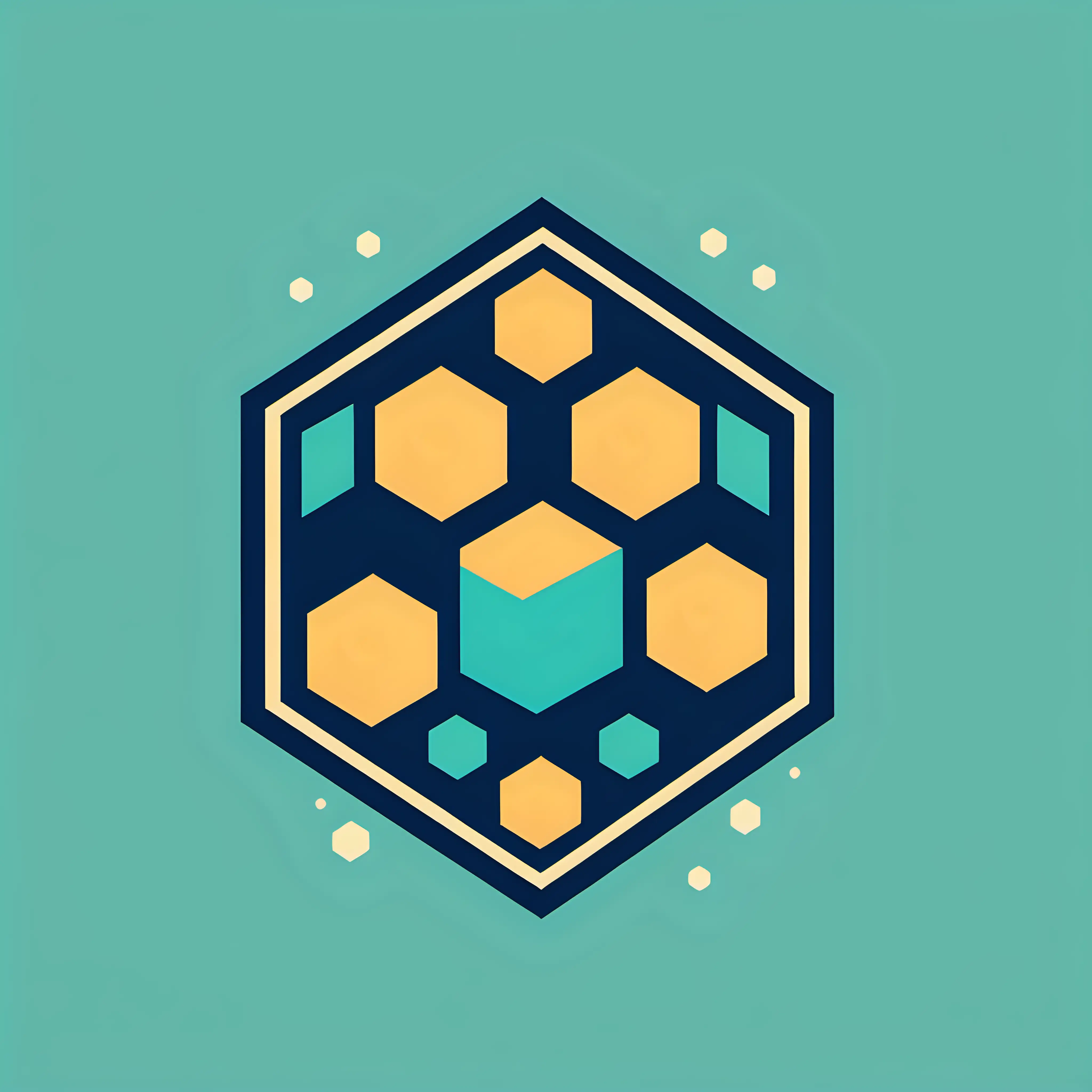 Modern Geometric Brand Logo Design in Two Colors Honeycomb Inspiration