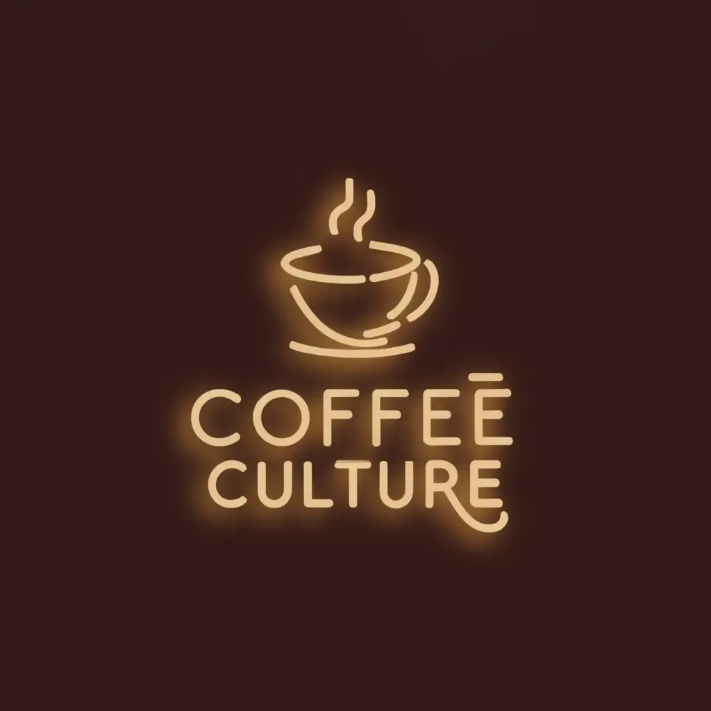 LOGO-Design-For-Coffee-Culture-Neon-Shadow-Emblem-for-Restaurant-Industry