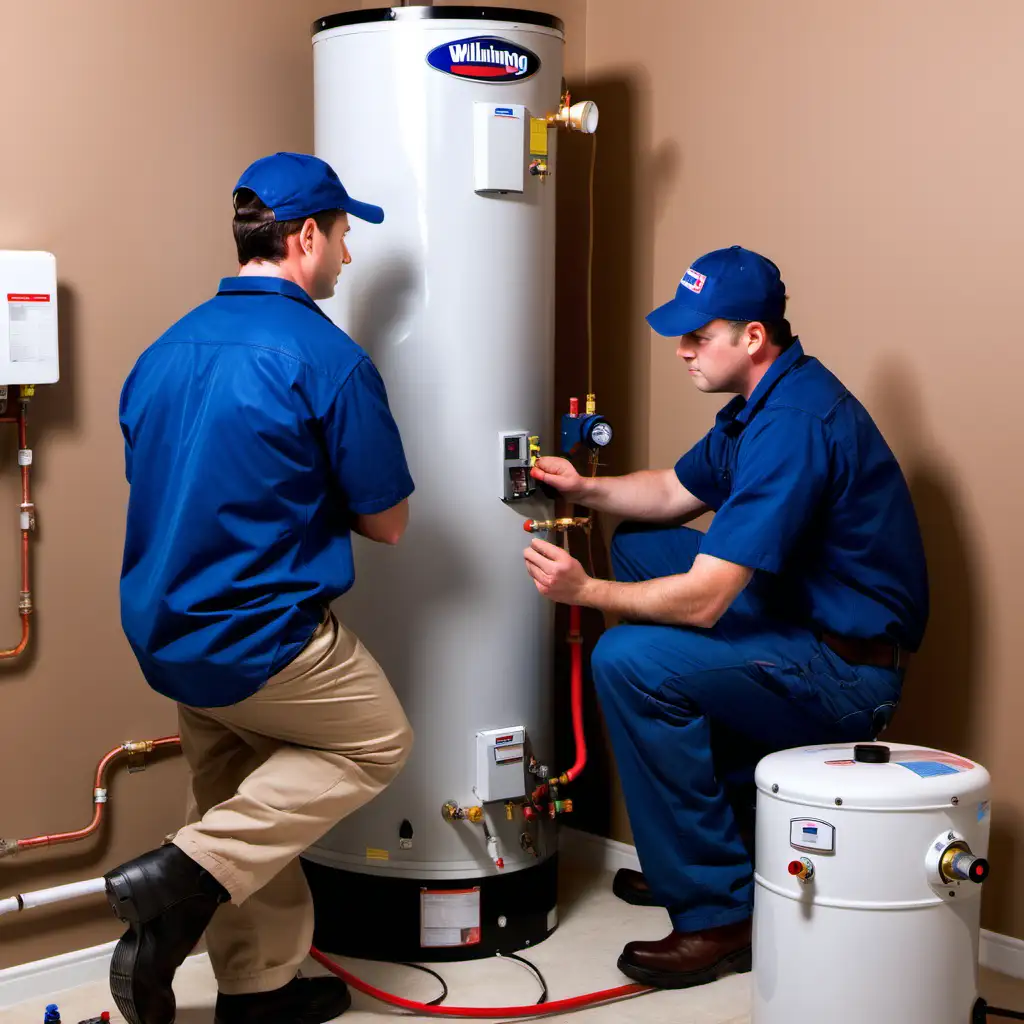 Water Heaters technicians in Wilmington, NC working on Water Heaters units.
need professional & realistic images.
Use American technicians in the image