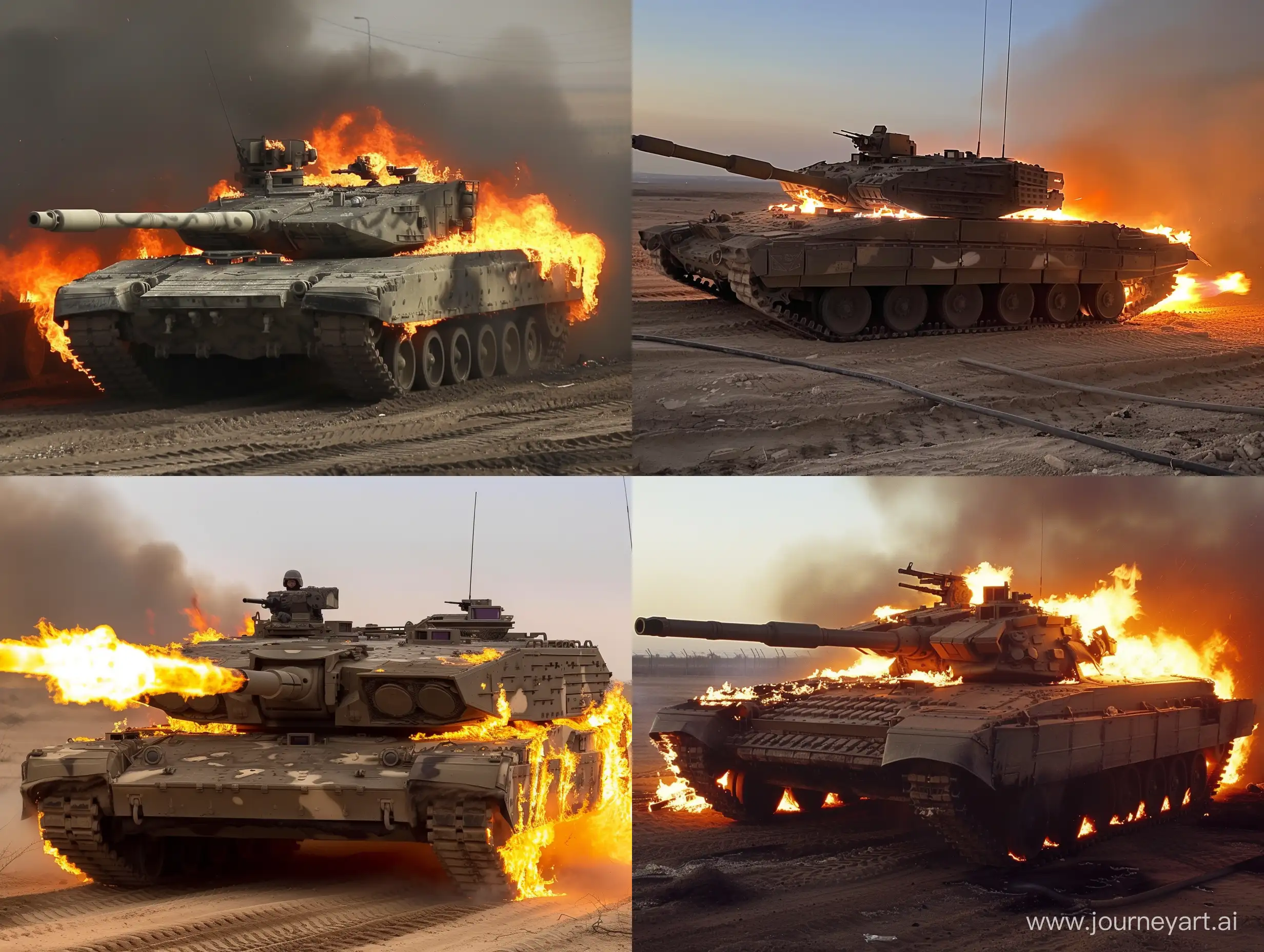 Burning-Merkava-4-M-Tank-in-Combat-Scenario