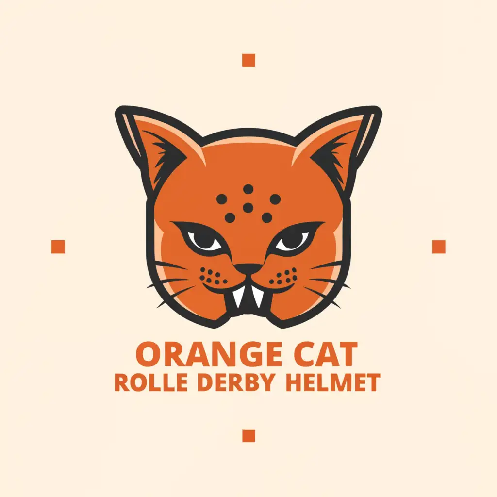 a logo design,with the text "orange cat roller derby helmet", main symbol:orange cat,Minimalistic,be used in Beauty Spa industry,clear background