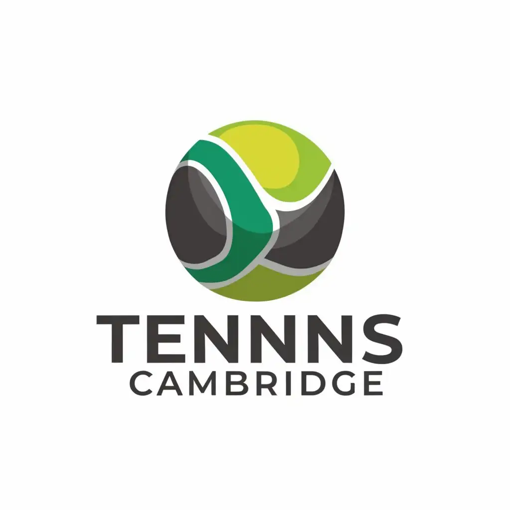 a logo design, with the text 'Tenis Cambridge', main symbol: tennis ball, Moderate, to be used in Sports Fitness industry, clear background