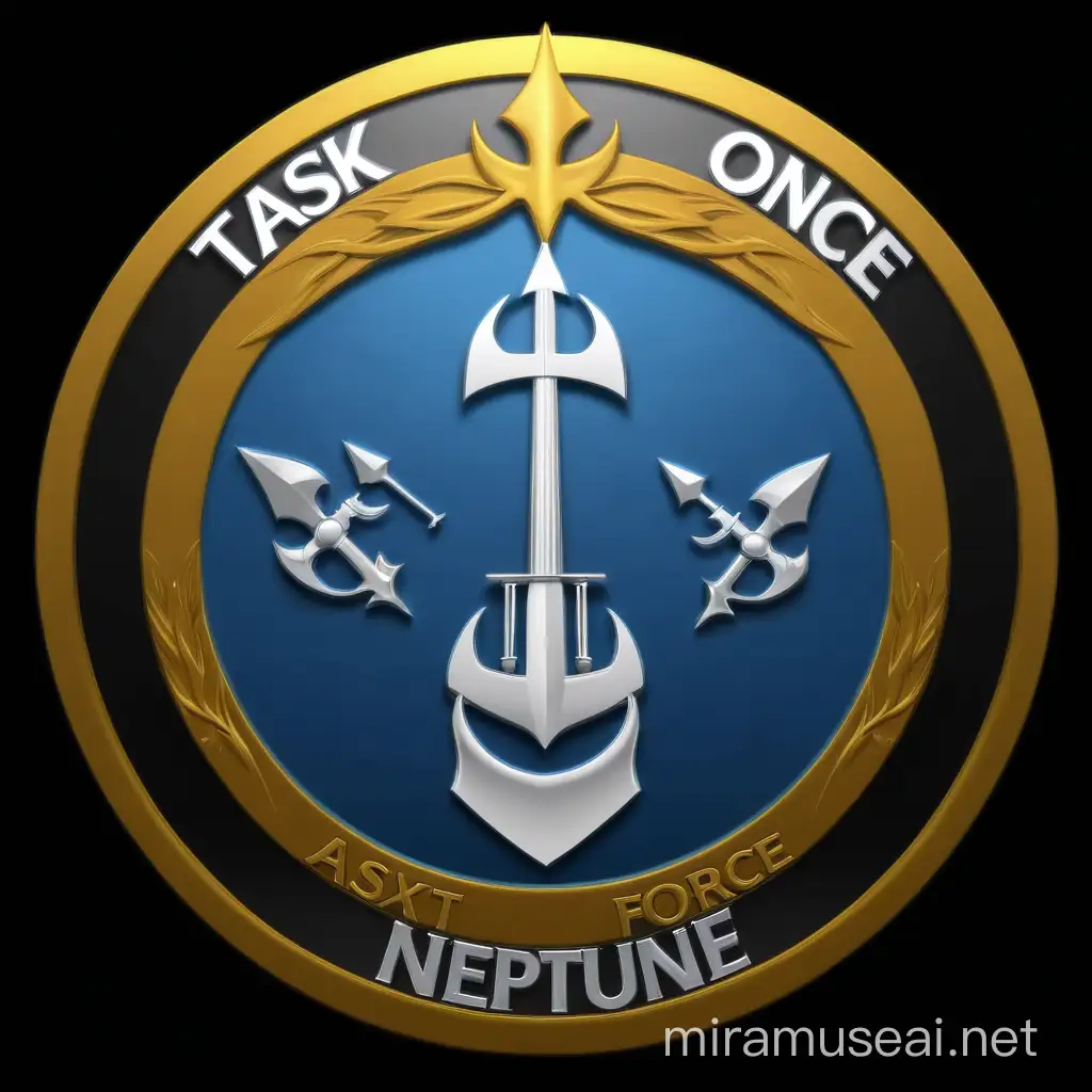 refait le en plus propre en gardant les texte, TASK FORCE NEPTUNE avec le crane et le trident