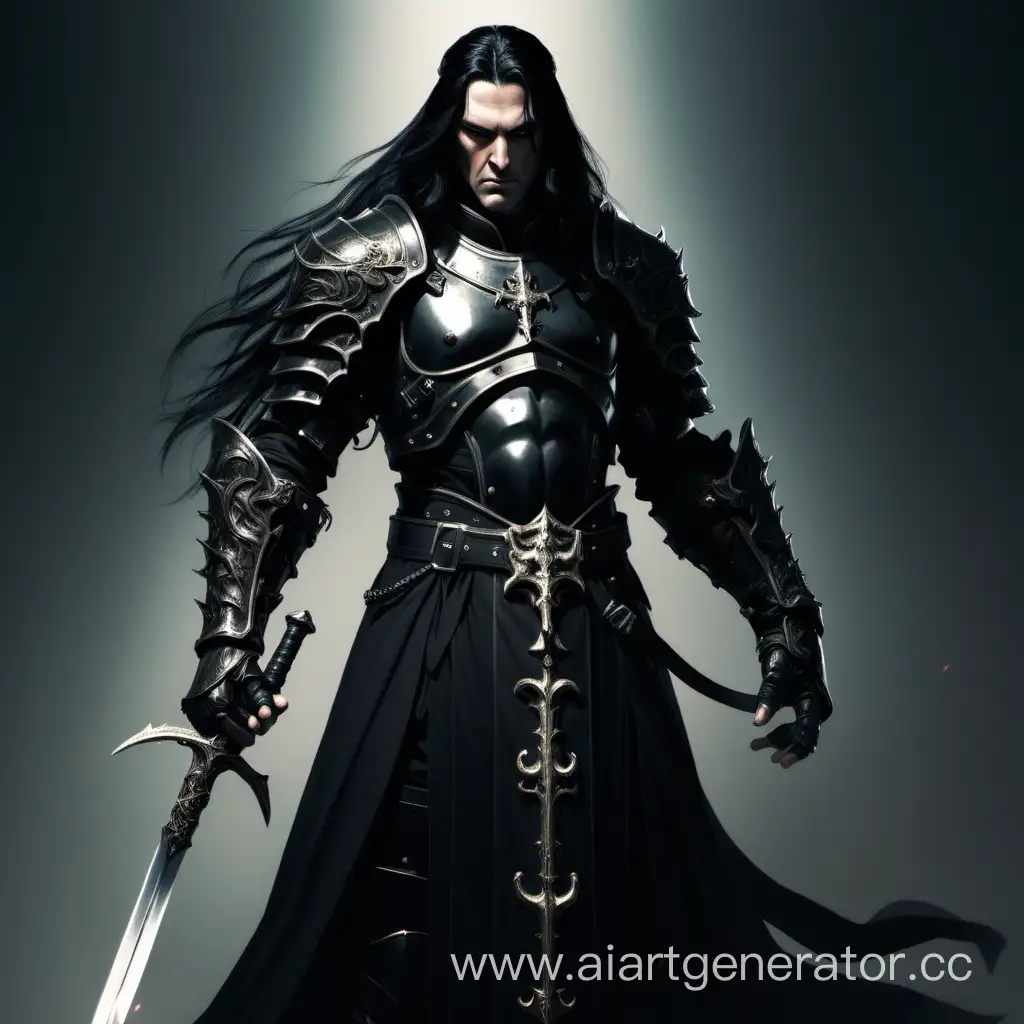 Black-Armor-Priest-with-Bastard-Sword