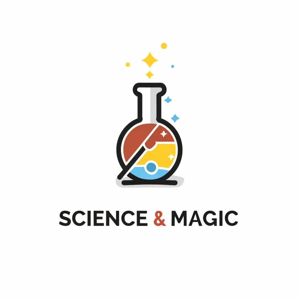 a logo design,with the text 'Science & Magic', main symbol:magic chemistry,Minimalistic,clear background