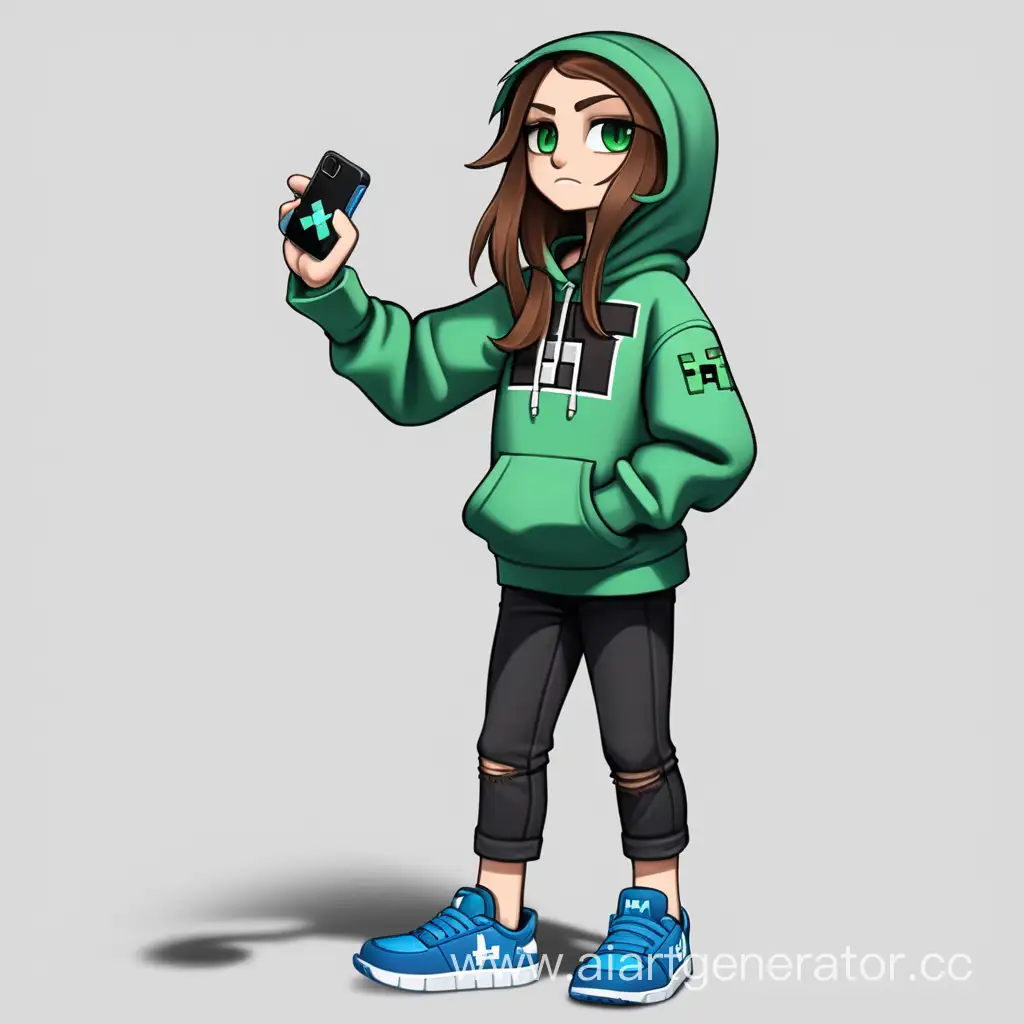 Adolescent-Girl-in-Minecraft-Creeper-Hoodie-with-Prosthetic-Hand