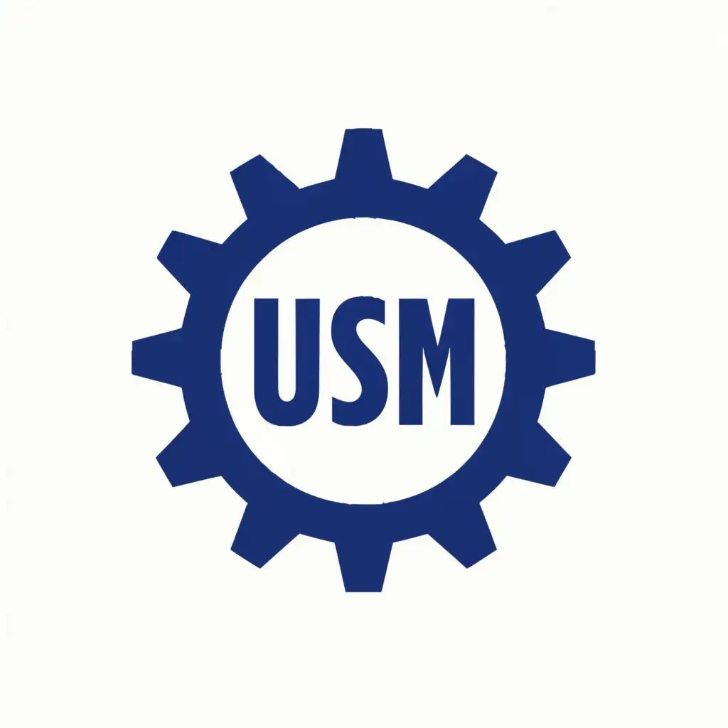 LOGO-Design-for-USM-Industrial-Gear-Symbol-with-Bold-Typography