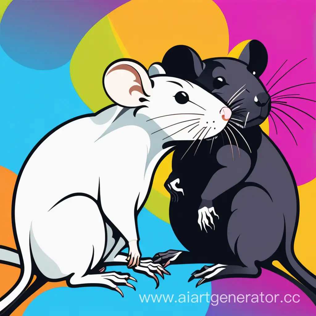 Contrasting-White-and-Black-Rats-on-Vibrant-Logo-Background