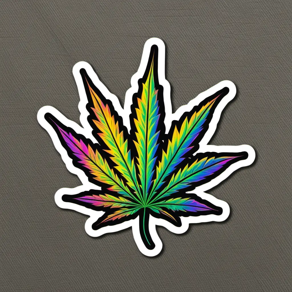 Vibrant Cannabis Sativa Leaf Sticker in Destin Florida