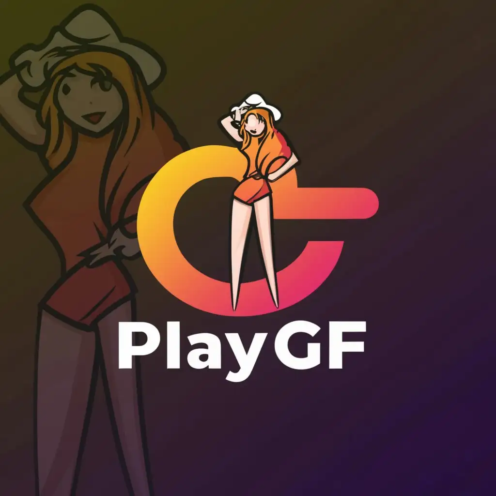 a logo design,with the text "playgf", main symbol:cam girl,Moderate,clear background