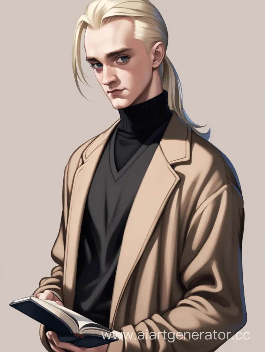 Elegant-Draco-Malfoy-Portrait-with-Ponytail-and-Book