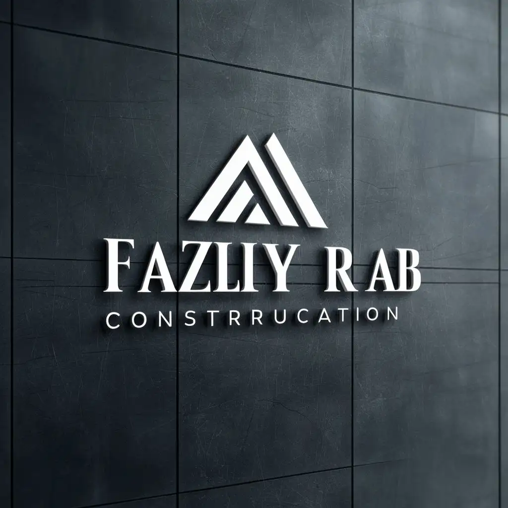 logo, construction, with the text "Fazliy Rab Construcation", typography, be used in Construction industry
