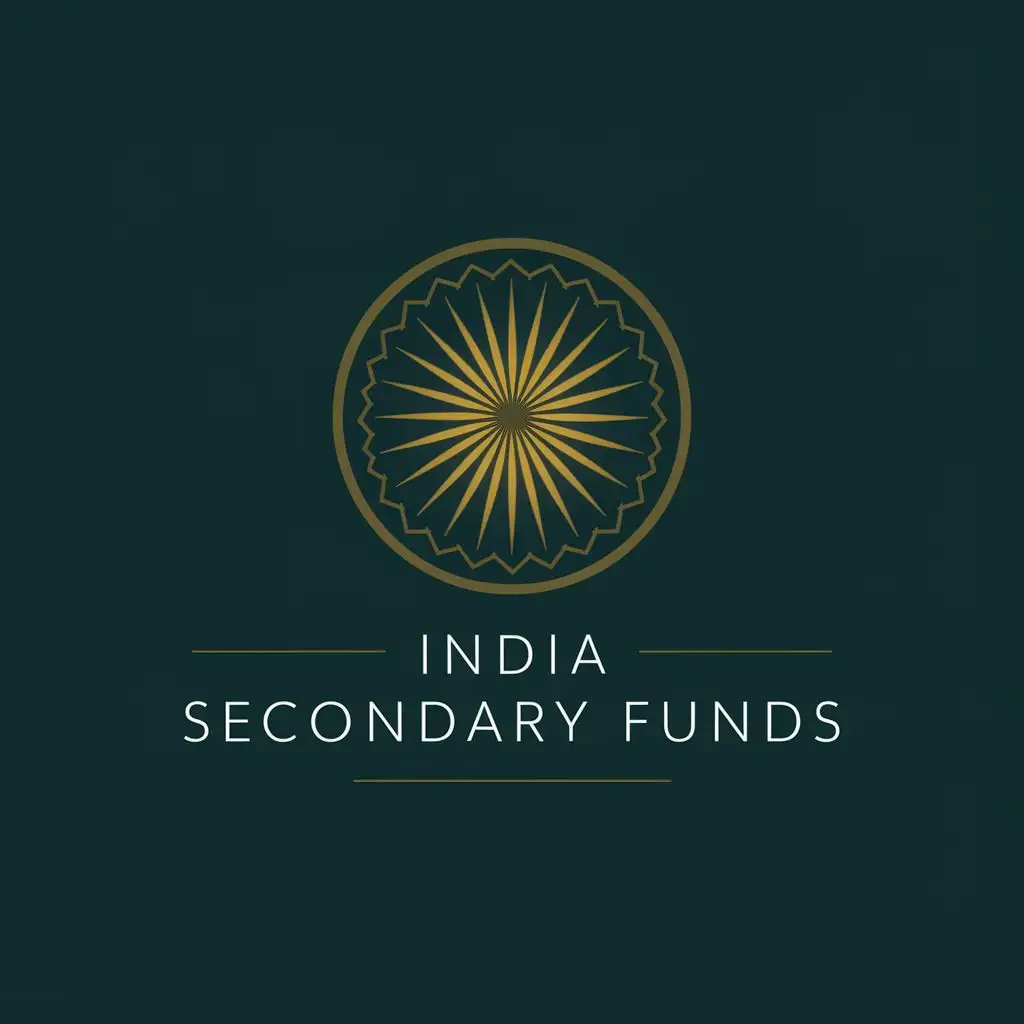 logo, India emblem, with the text "India secondary funds", typography, be used in Finance industry