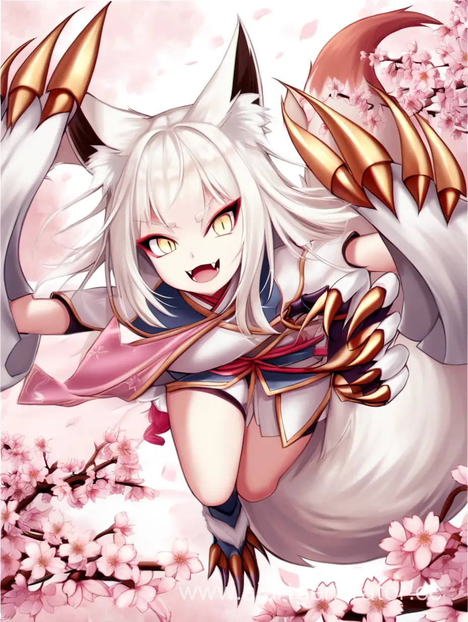 Enchanting-WhiteHaired-Fox-Girl-Amid-Cherry-Blossom-Petals