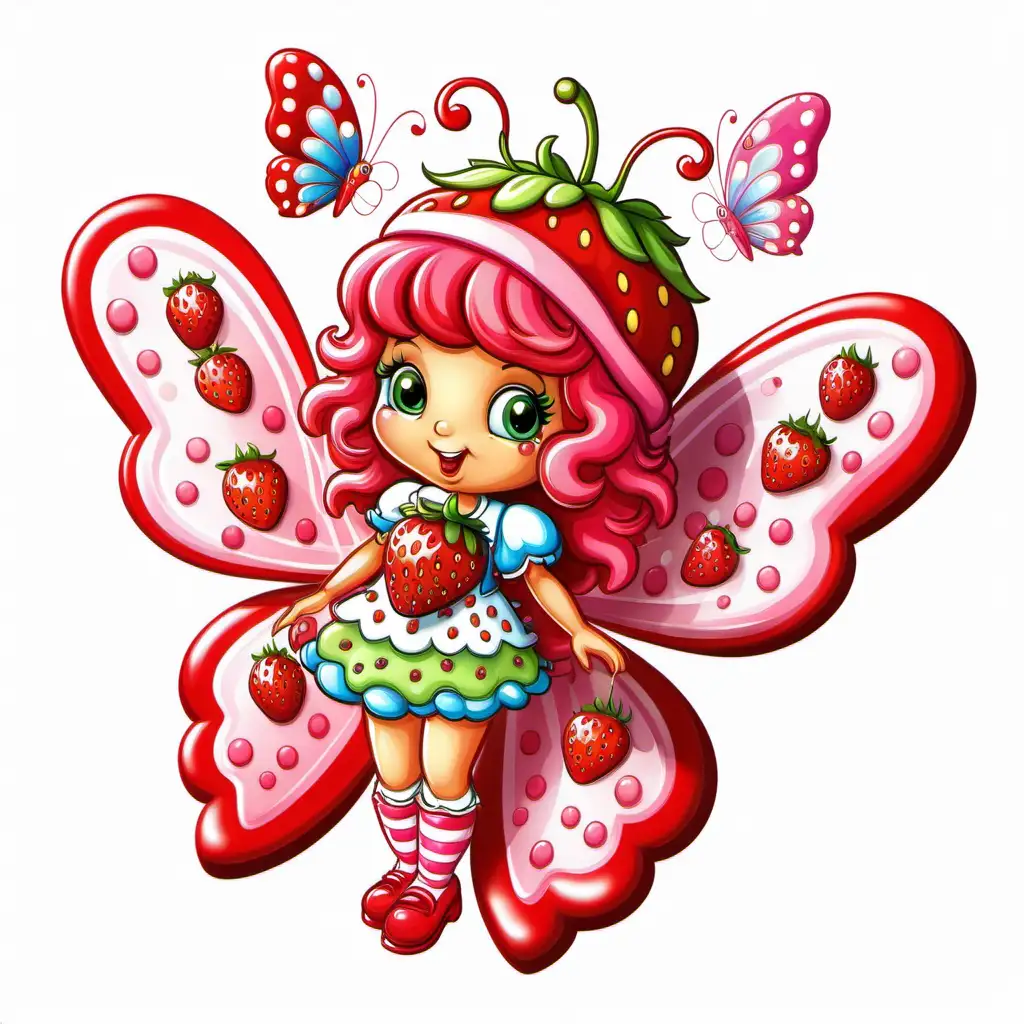 Vibrant Strawberry Shortcake Butterfly Valentine Celebration