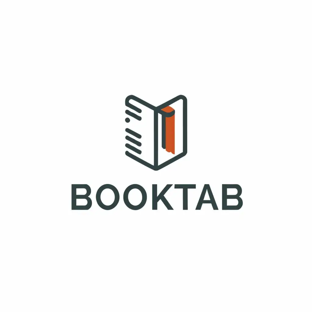a logo design,with the text "Booktab", main symbol:Book,Minimalistic,be used in Education industry,clear background