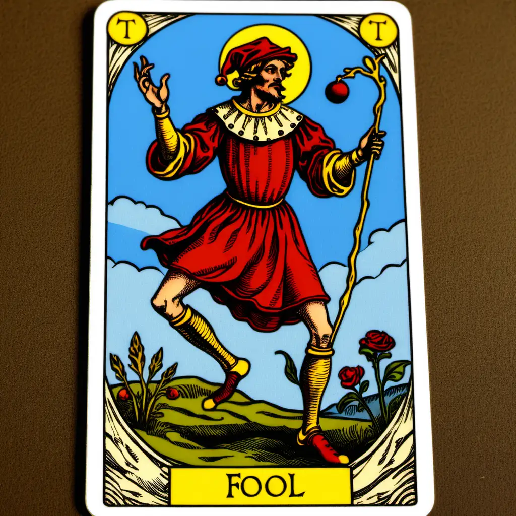 Tarot Card, The Fool, Full color