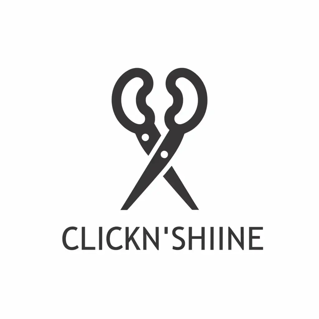 a logo design,with the text "ClickNShine", main symbol:scissors,Moderate,be used in Beauty Spa industry,clear background