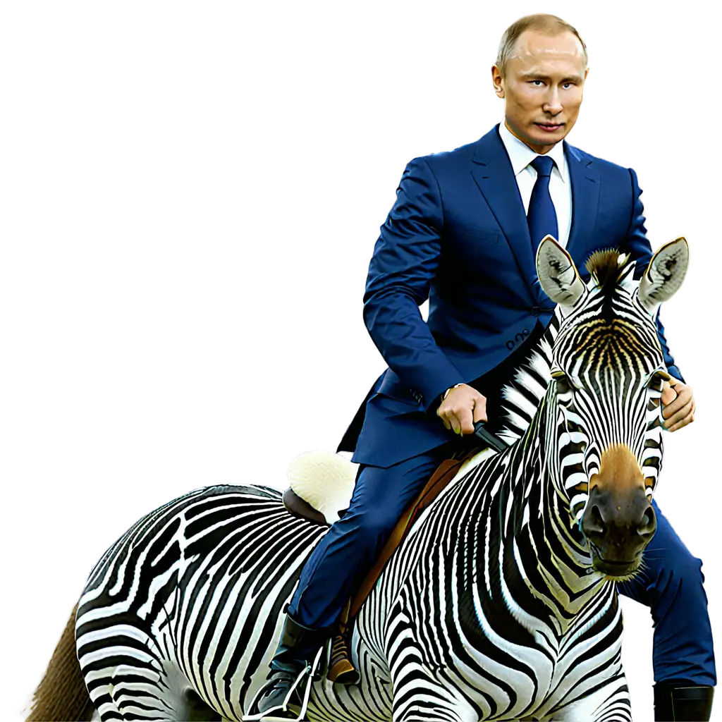 Vladimir Poutine who ride a zebra