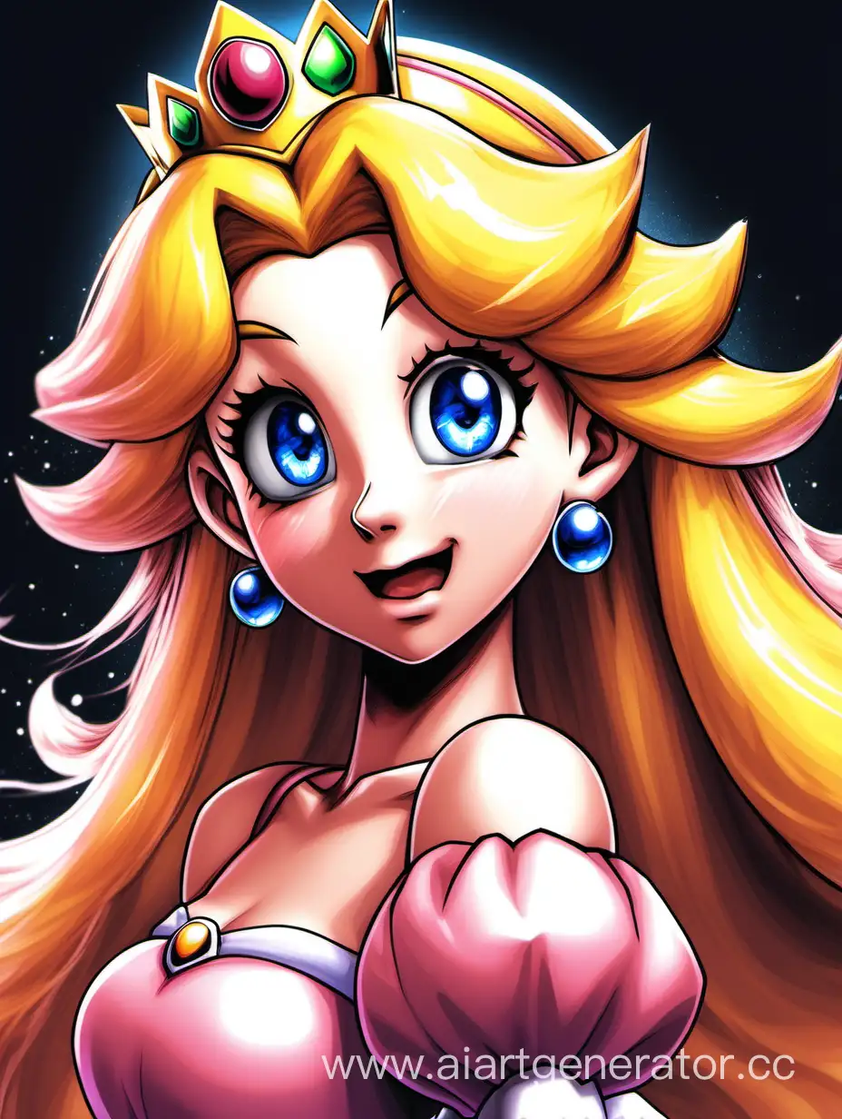 Princess-Peach-Crying-in-Detailed-Portrait-View-with-Transparent-Background